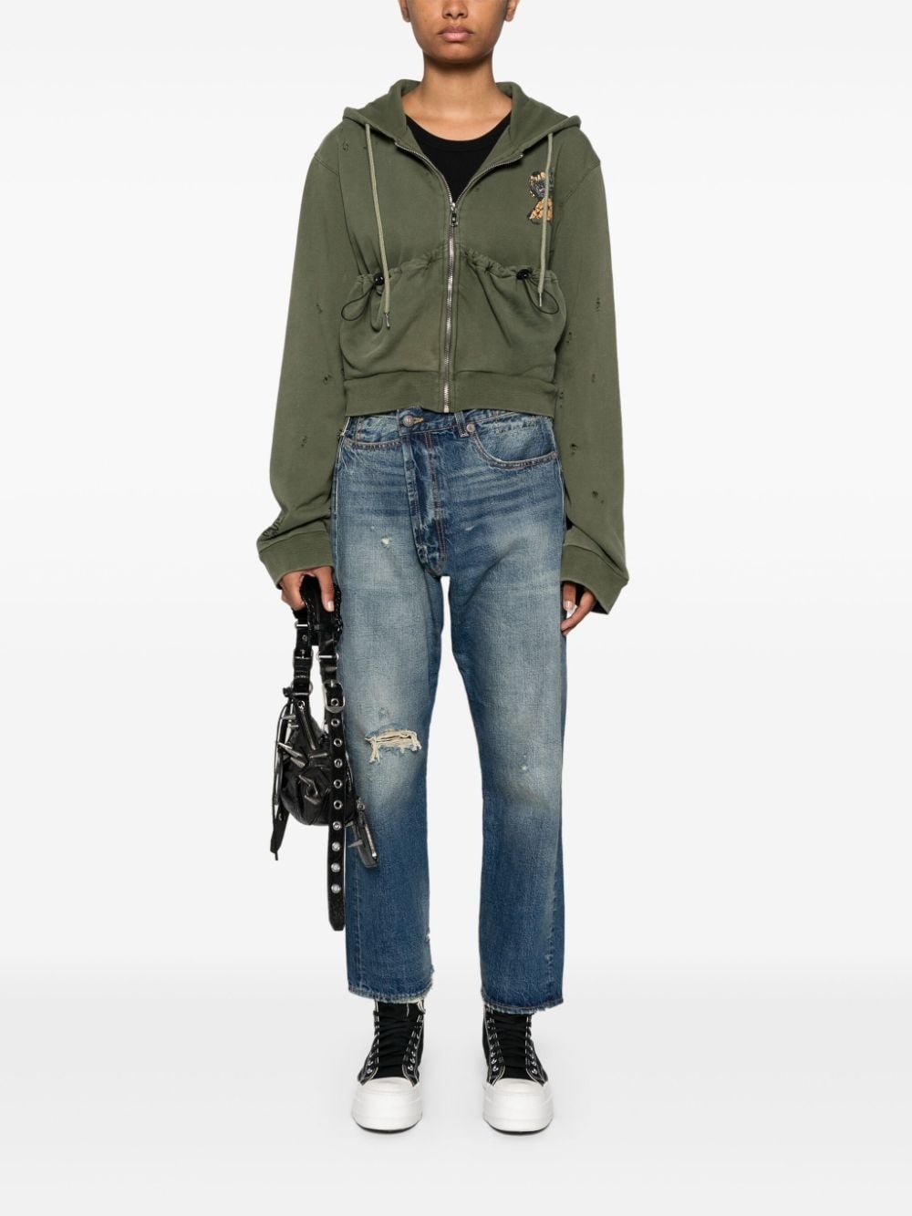 Crossover distressed skinny jeans - 2