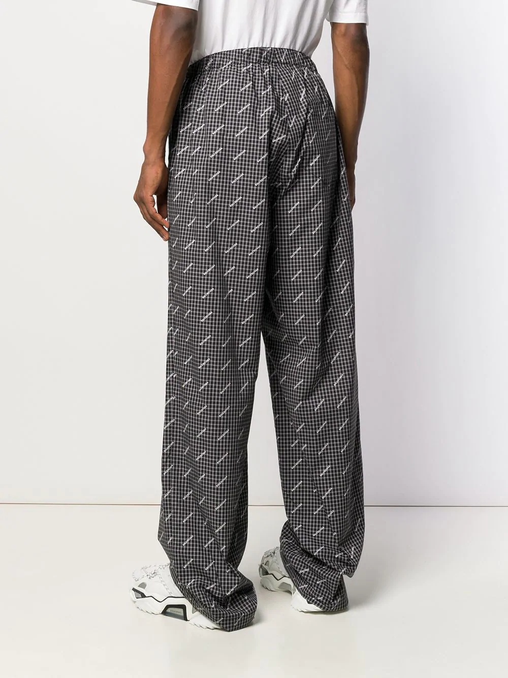 wide-leg logo print trousers - 4