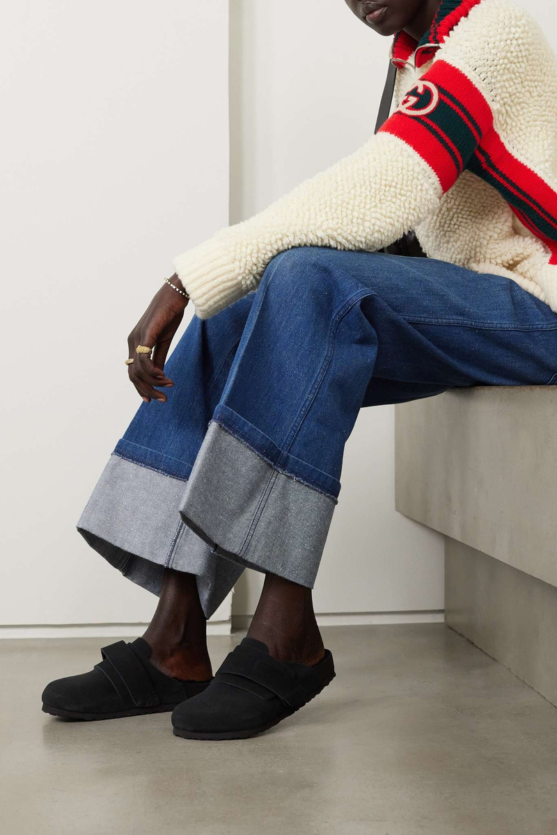 BIRKENSTOCK + Tekla Nagoya shearling-lined suede clogs outlook