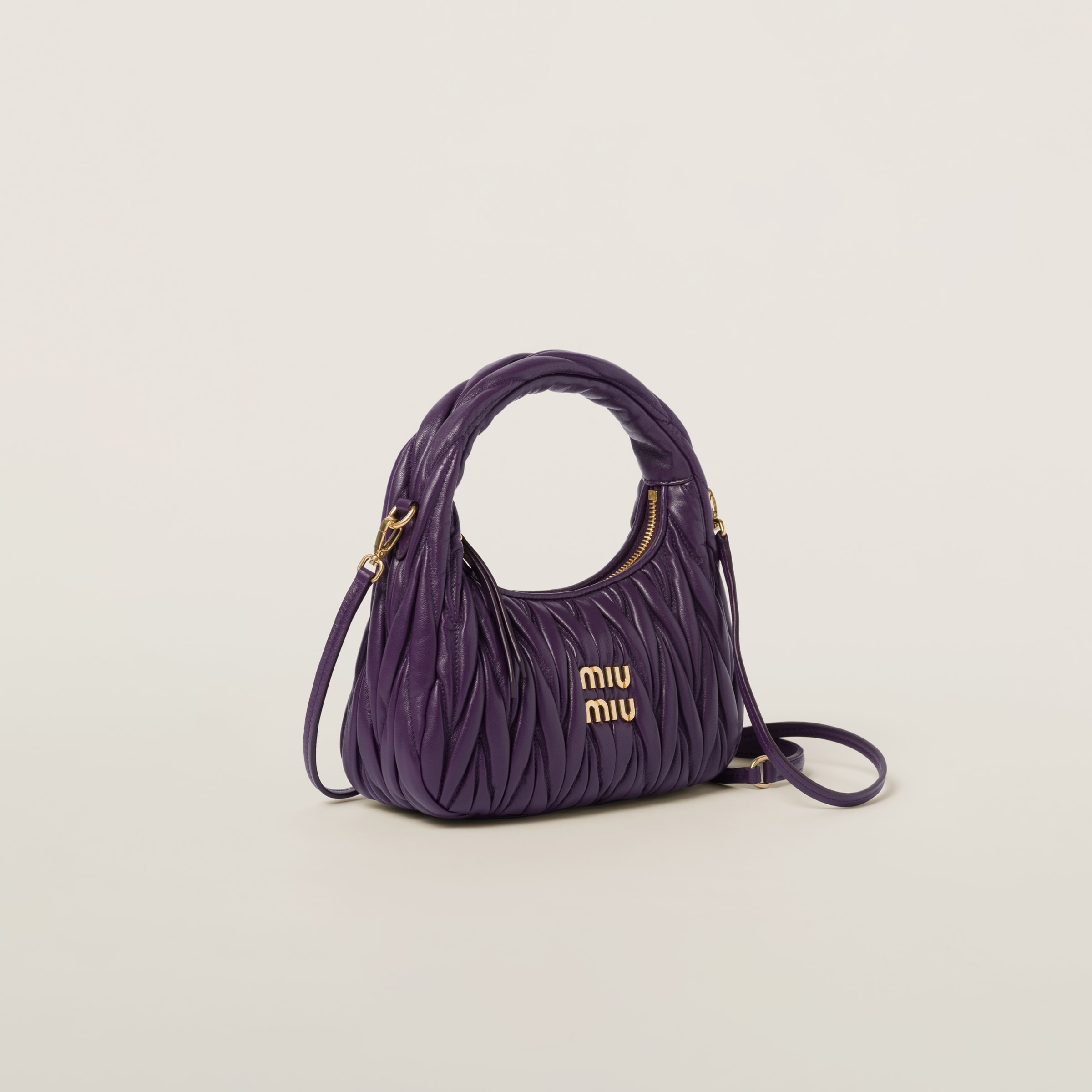 Wander matelassé nappa leather hobo bag - 3