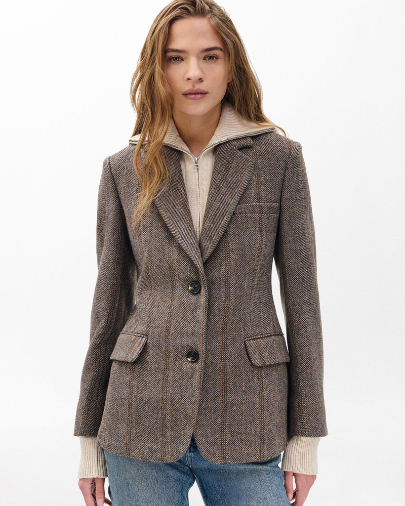 Frank Mixed-Media Plaid Blazer 4