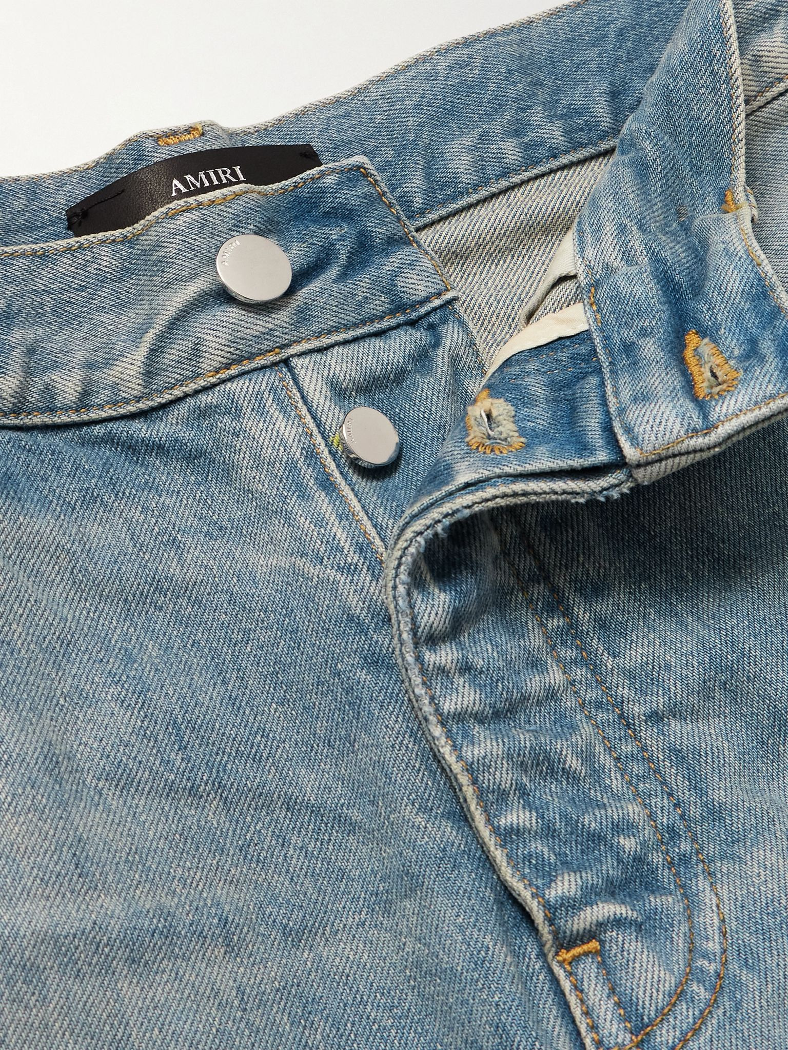 MX1 Skinny-Fit Panelled Distressed Jeans Blue - 6