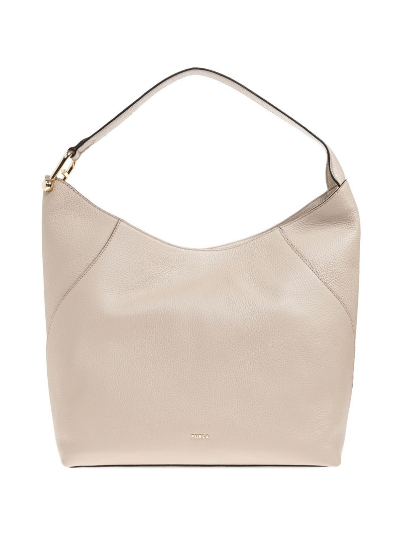 Lara grained-leather shoulder bag 1