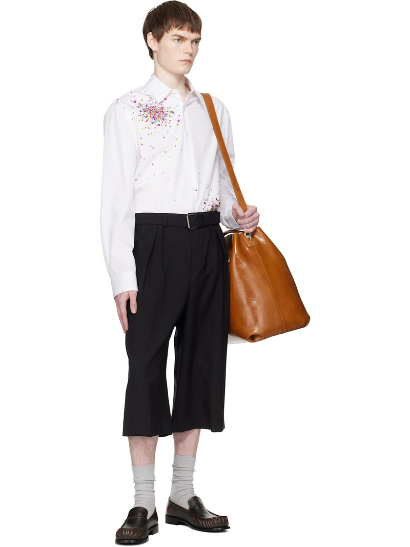 Dries Van Noten Black Wool Mohair Shorts outlook