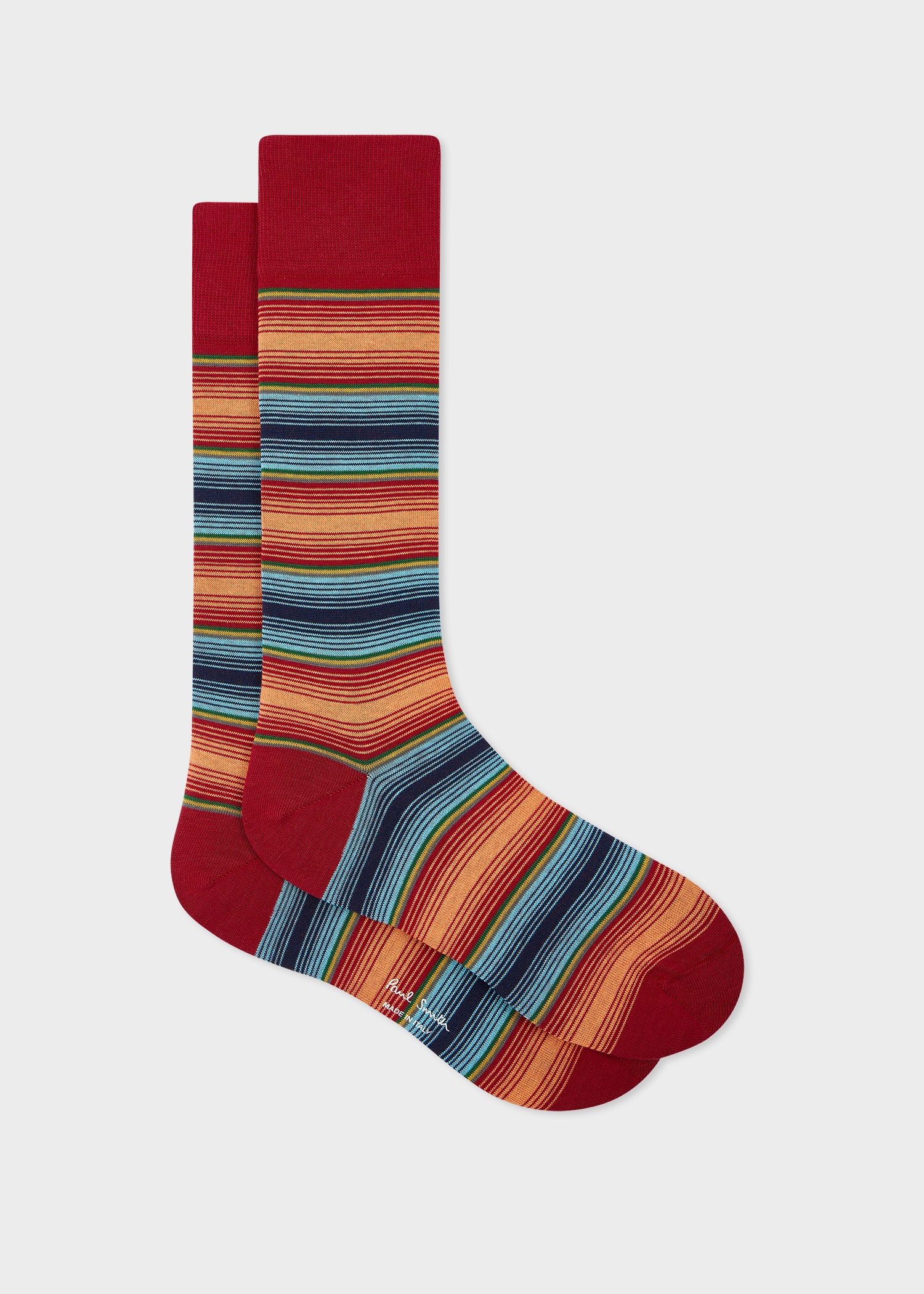 Red Ombre Stripe Socks - 1