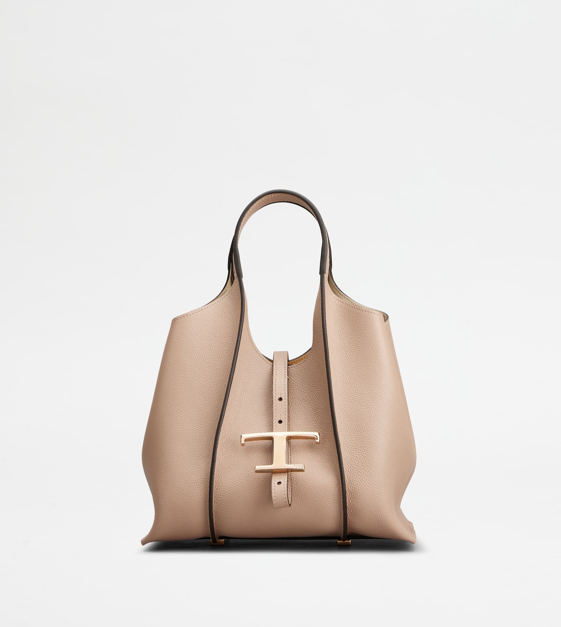 T TIMELESS SHOPPING BAG IN LEATHER MINI - PINK - 1