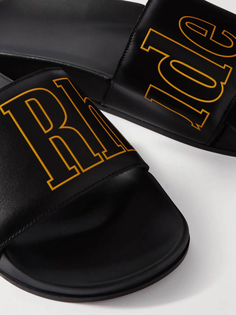 Logo-Print Leather Slides 6
