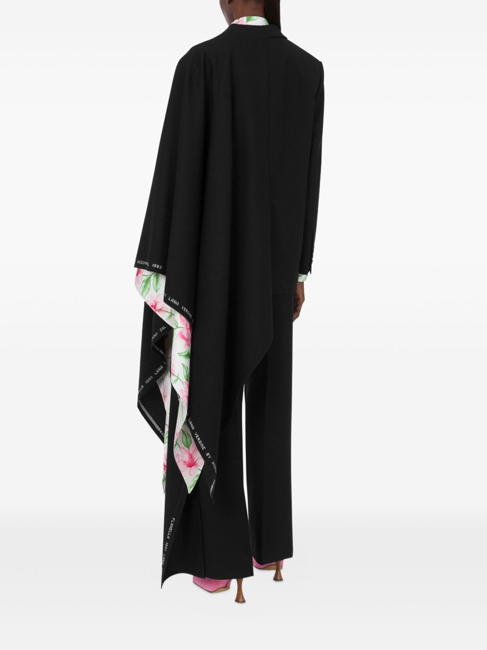 asymmetric-drape wool coat - 3