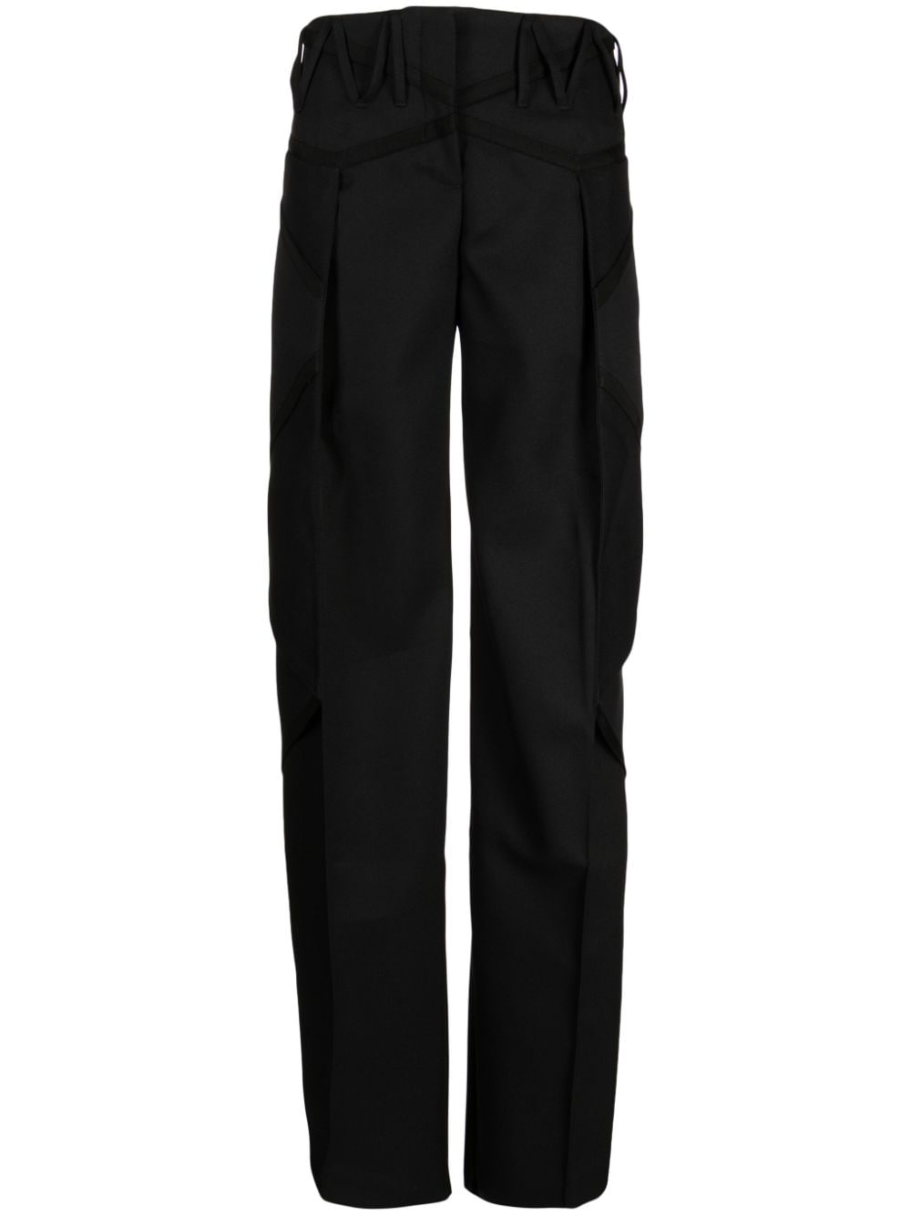 straight-leg cotton trousers - 1