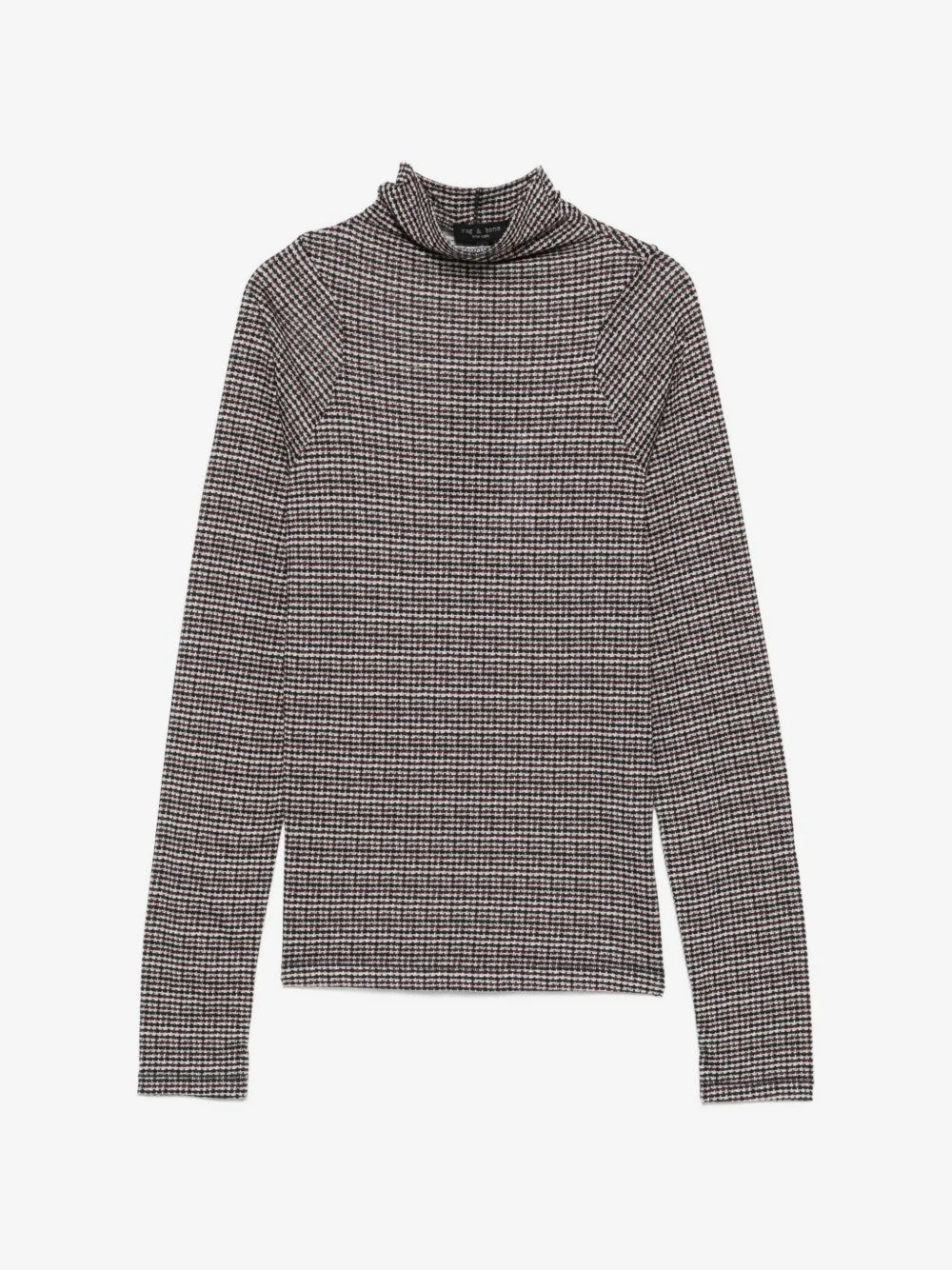houndstooth-pattern roll-neck top - 1