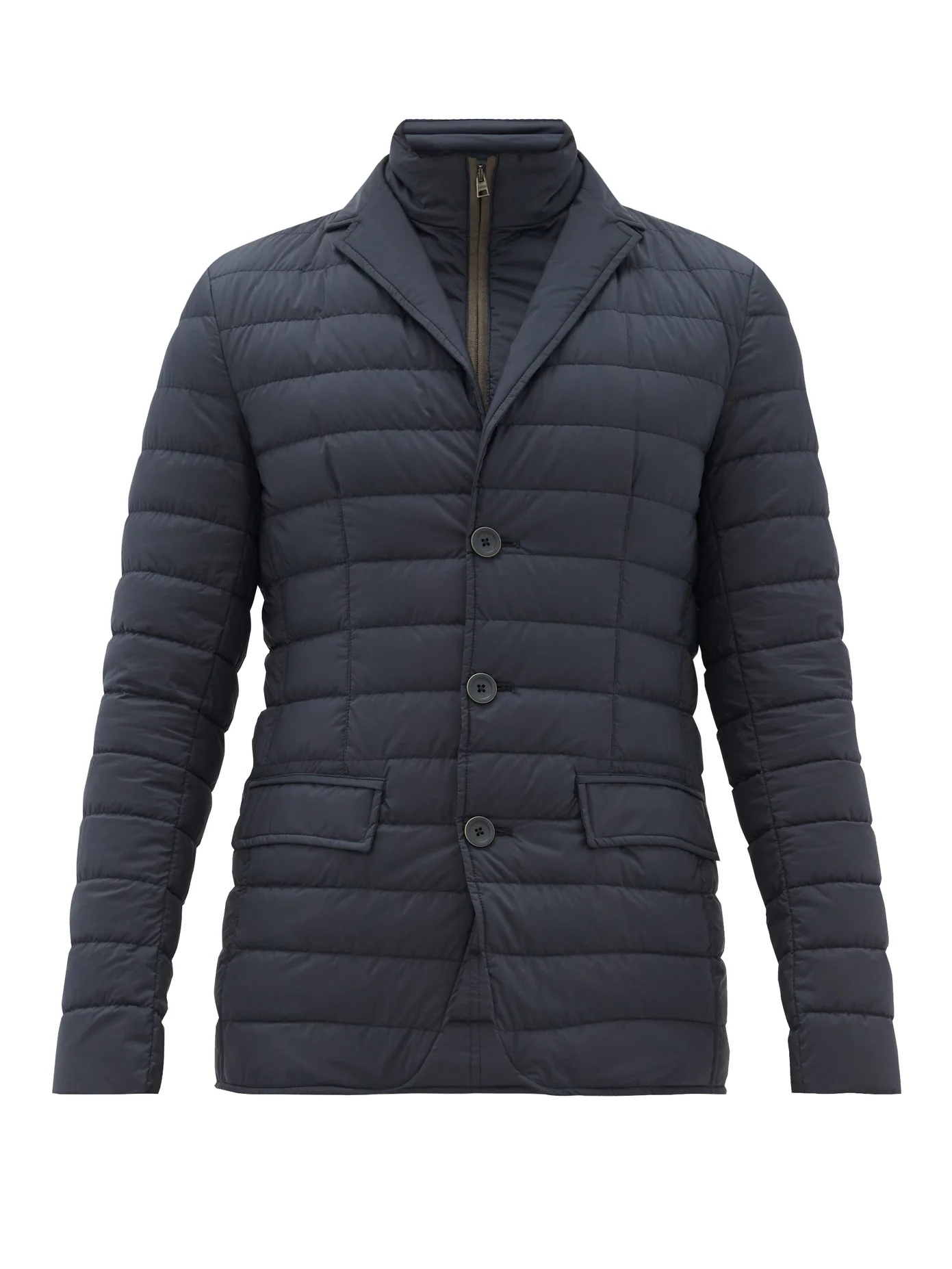 Single-breasted quilted down jacket - 1