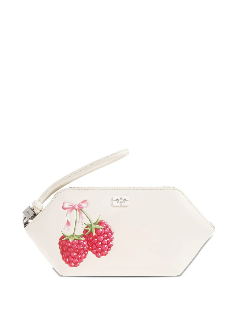 raspberry-print wristlet pouch - 1