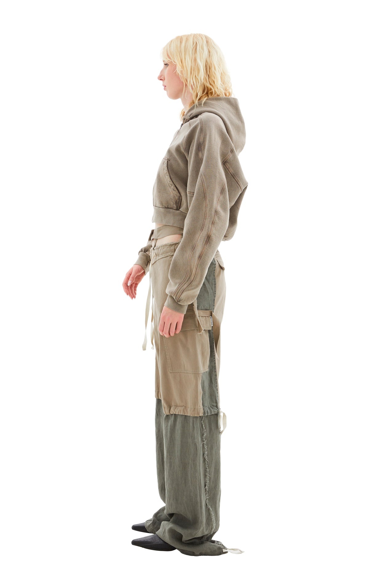 BAGGY CARGO PANTS (OLIVE GREY) - 3