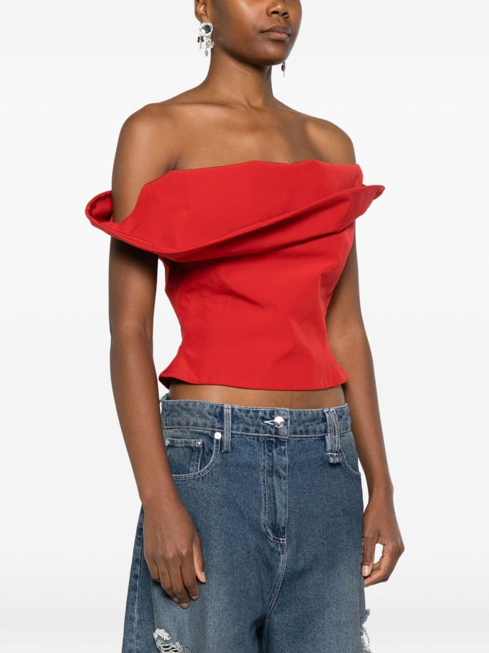 off-shoulder asymmetric top - 3