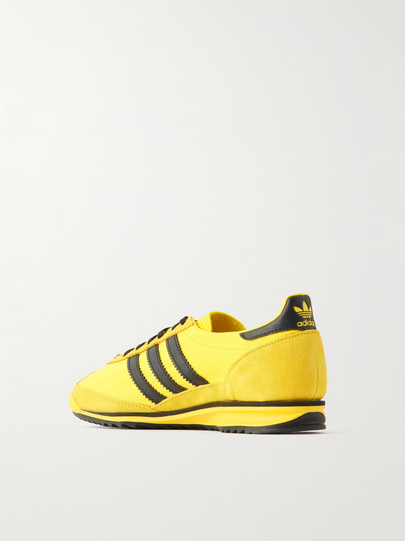SL 72 OG suede and leather-trimmed jacquard sneakers Bright yellow - 3
