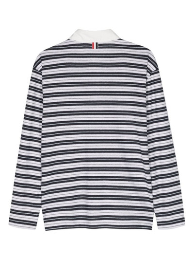 Thom Browne striped long-sleeve polo shirt outlook