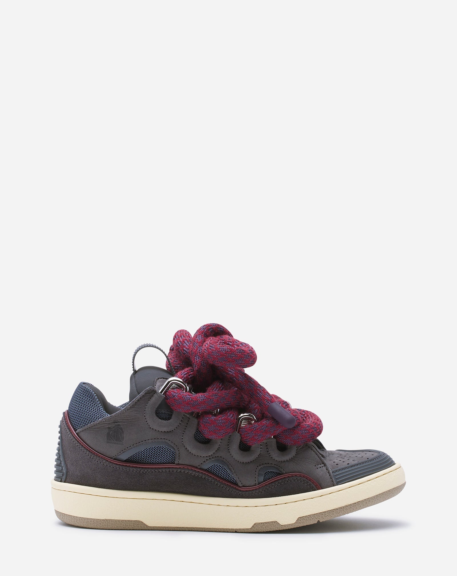 CURB SNEAKERS IN LEATHER WITH SNAKE LACES - 1