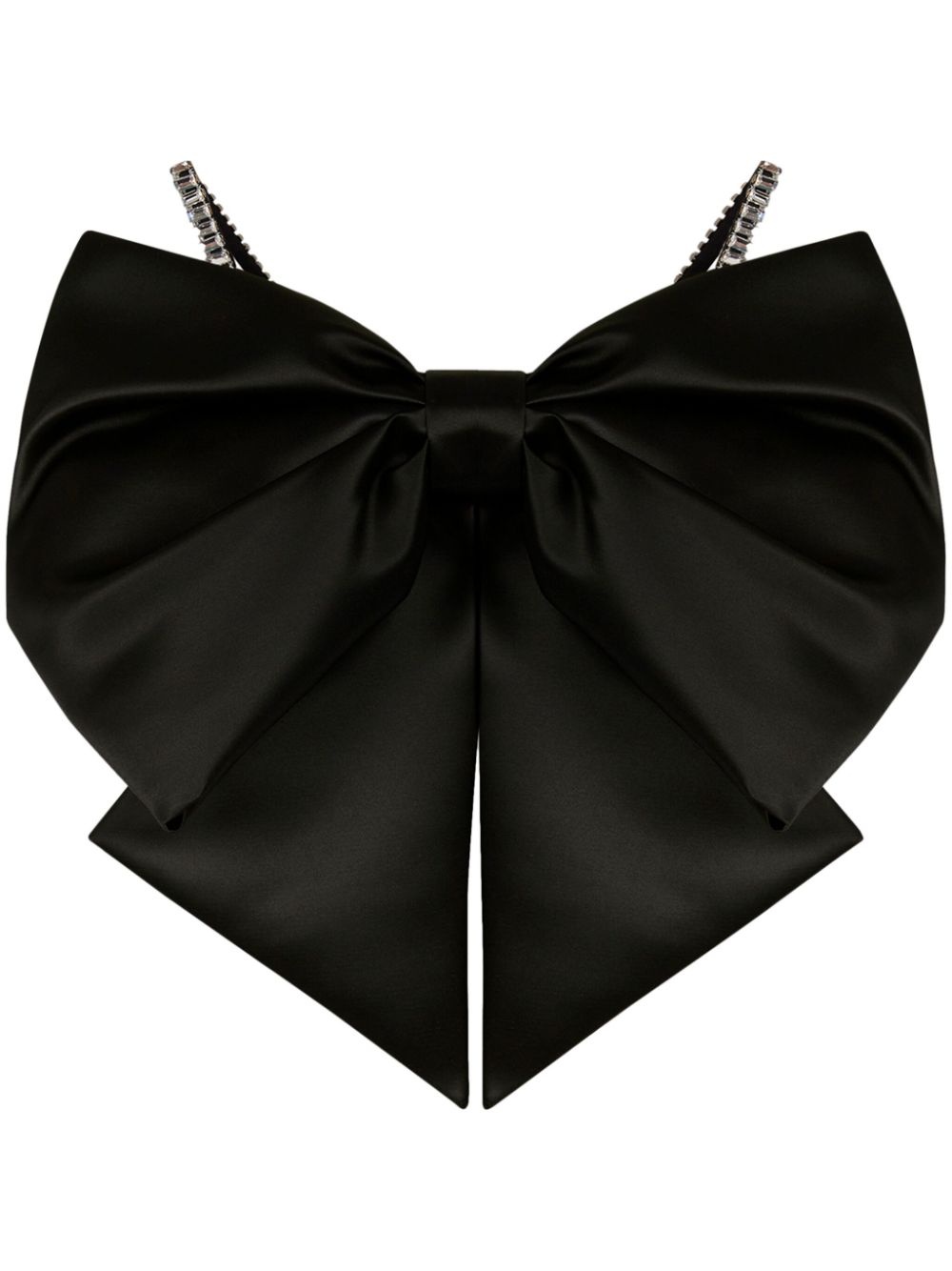 bow-detail crystal-embellished crop top - 1