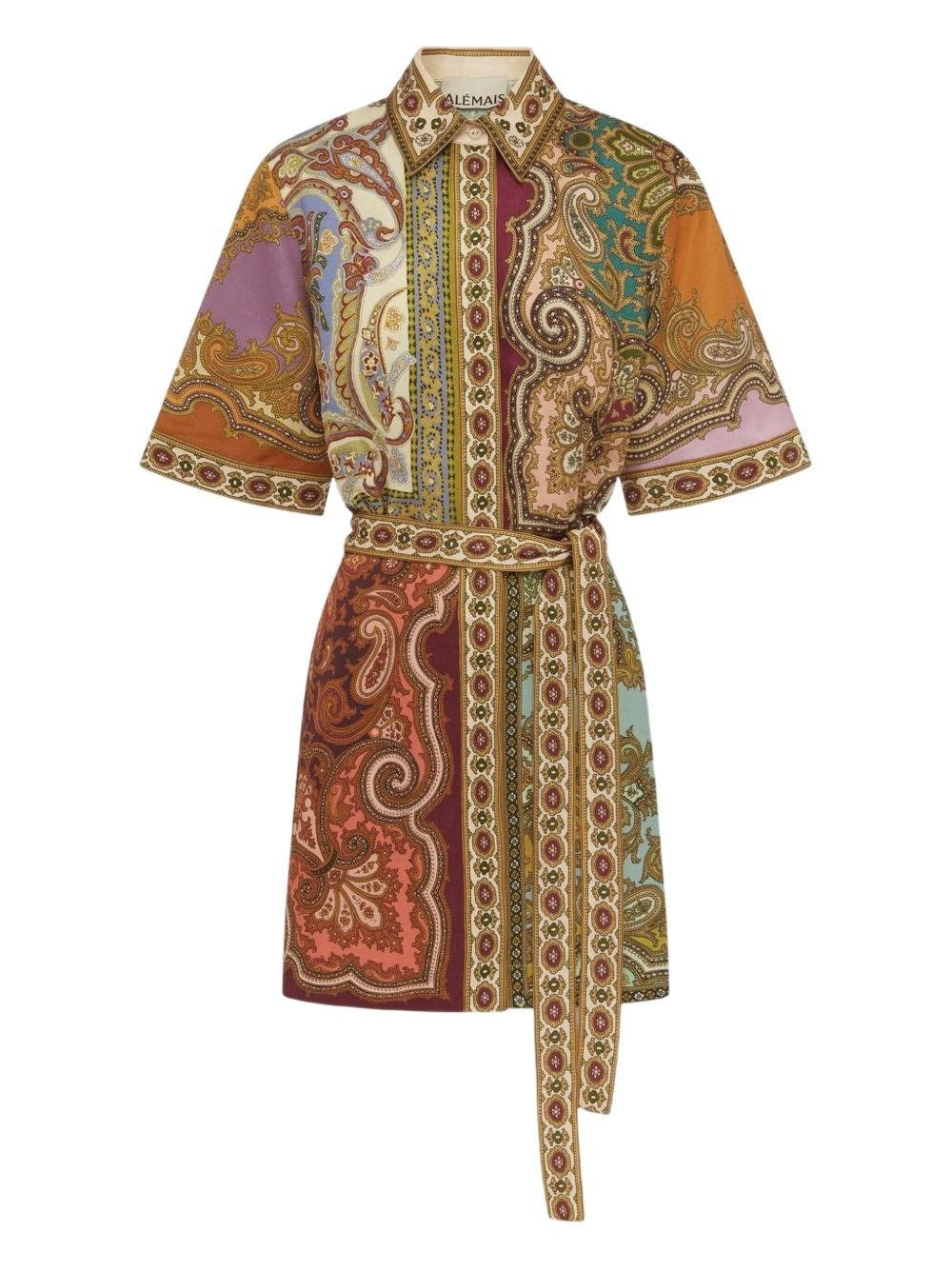 Clemenza Spliced paisley-print mini dress - 1