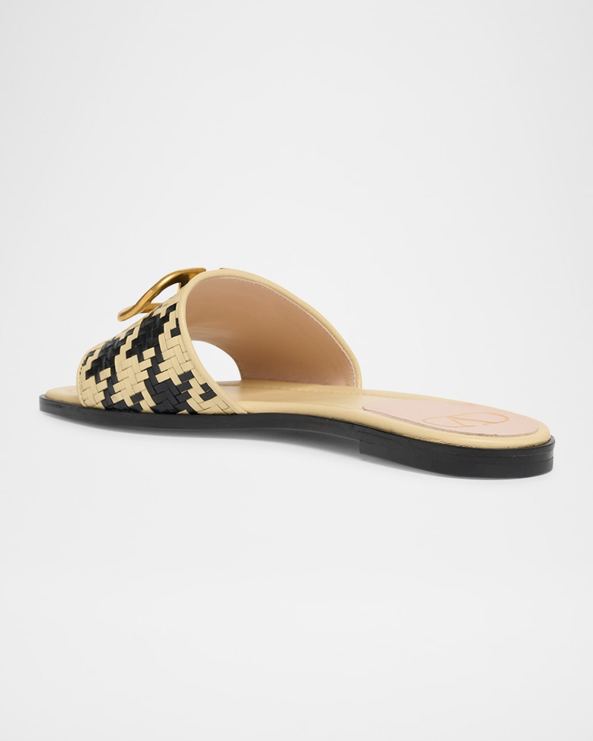 VLogo Signature Houndstooth Woven Slide Sandals - 2