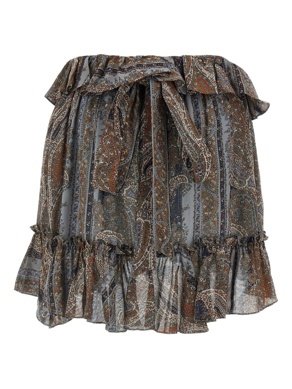 paisley-print ruffled mini skirt - 2