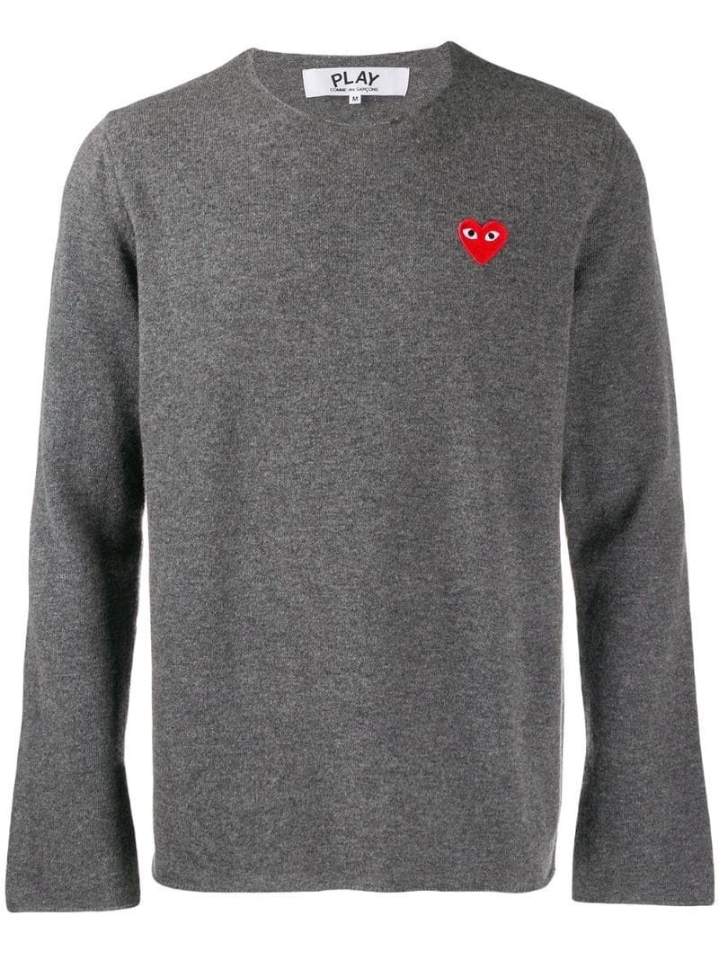 appliqué heart sweater - 1