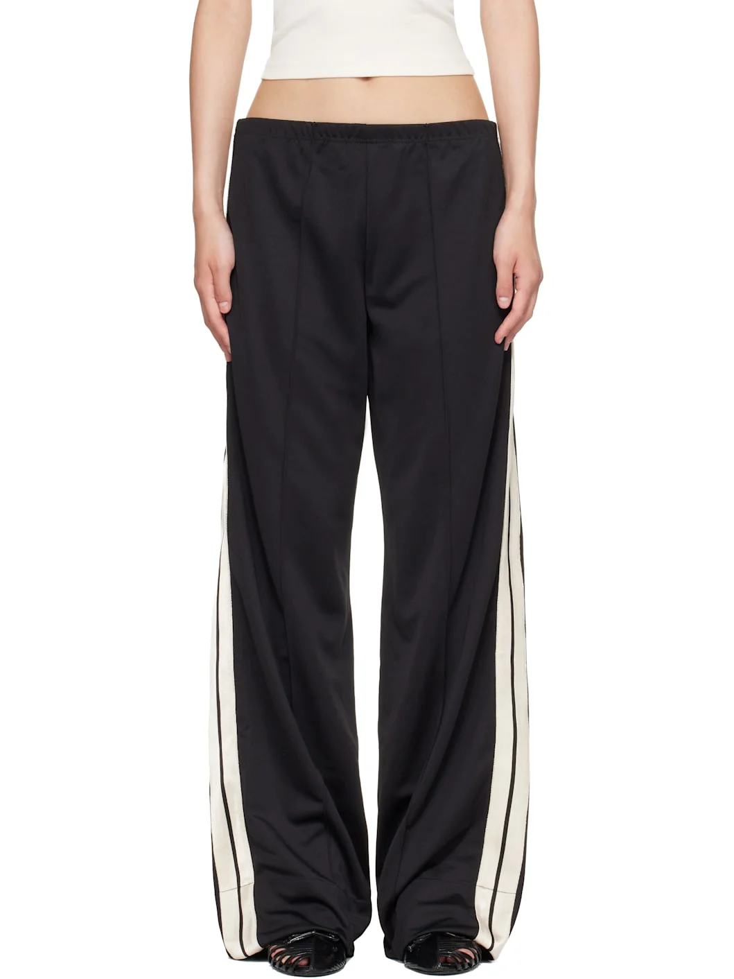 Black Classic Logo Loose Track Pants - 1