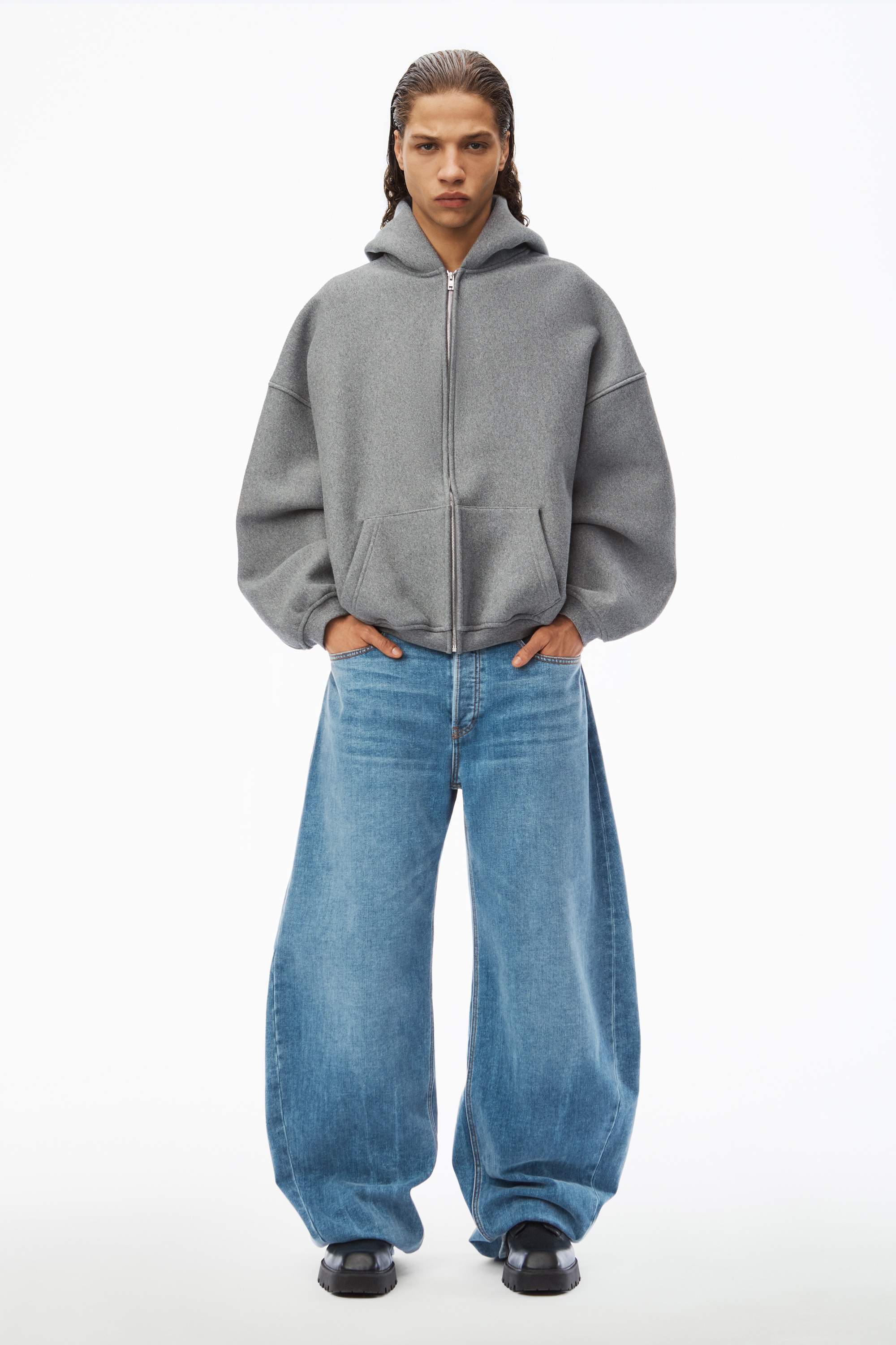 STAR ZIP UP HOODIE IN DENSE FLEECE - 6