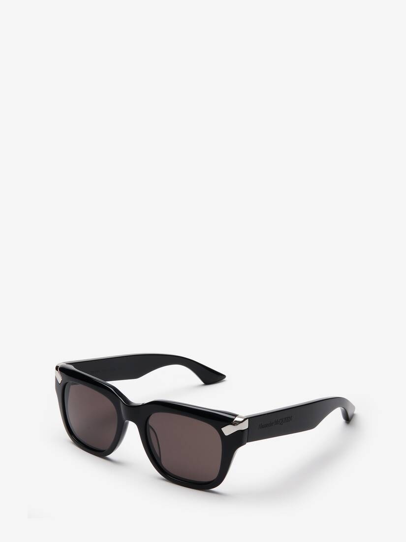 Men's Punk Rivet Square Sunglasses in Black/smoke - 3