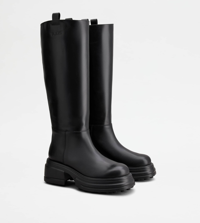 PLATFORM BOOTS IN LEATHER - BLACK 3