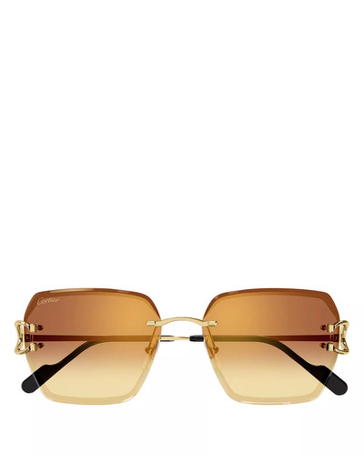 Cartier Decor 24 Carat Gold Plated Rimless Butterfly Sunglasses, 58mm outlook