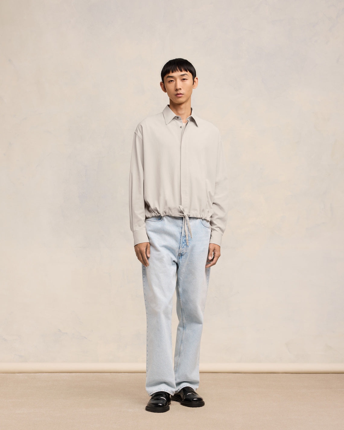 LONG SLEEVE DRAWSTRING SHIRT - 2