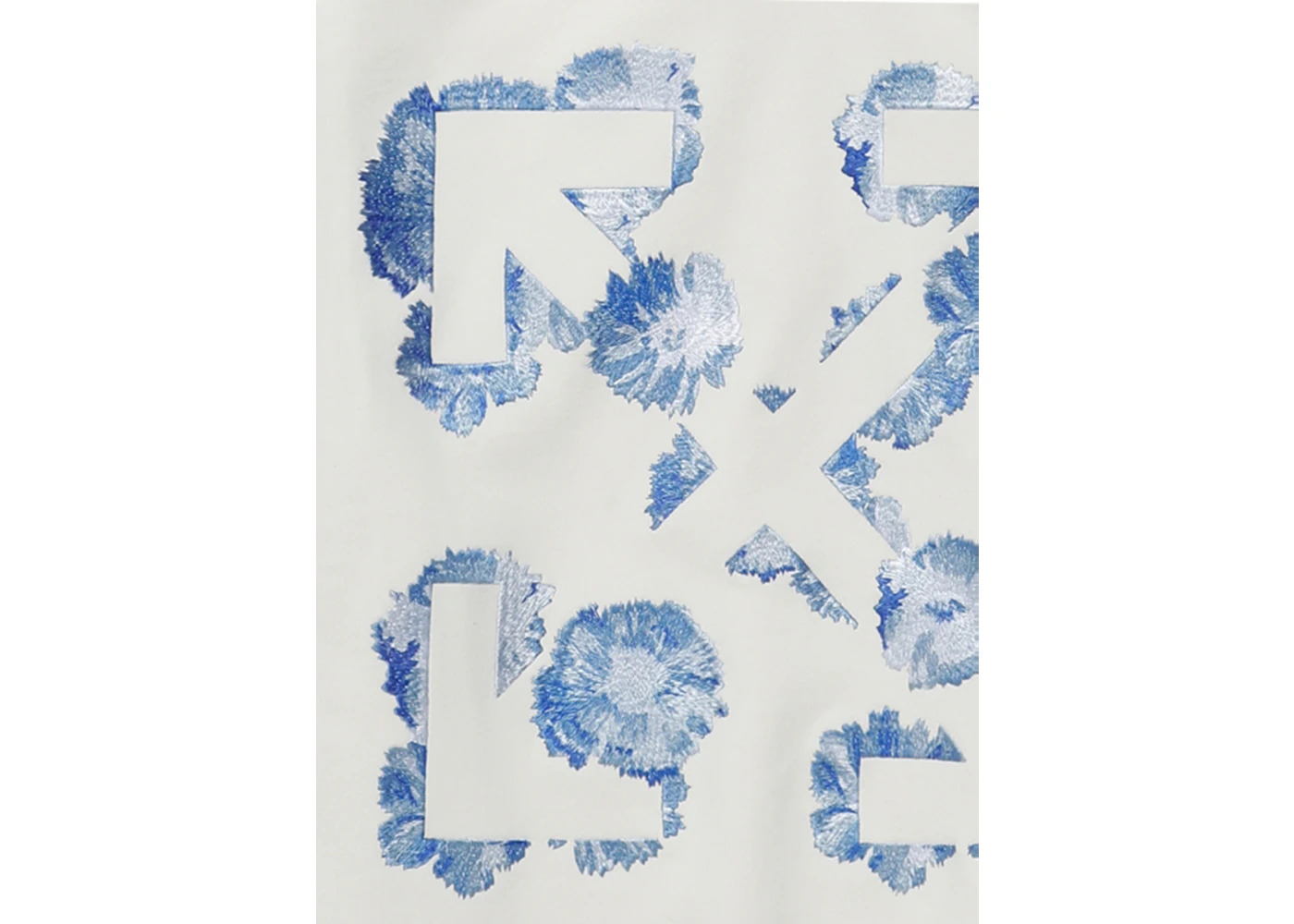 OFF-WHITE Womens Floral Arrows Hooded Sweatshirt White Blue - 3