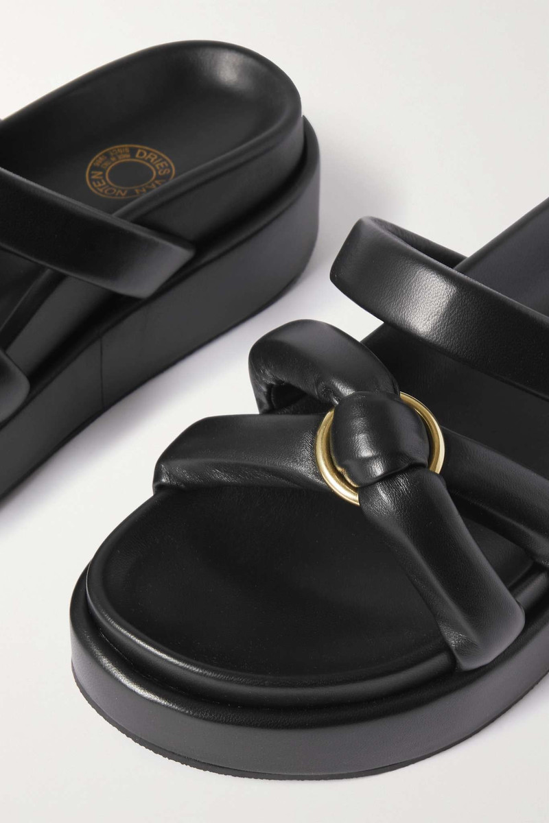 Embellished leather platform sandals 4