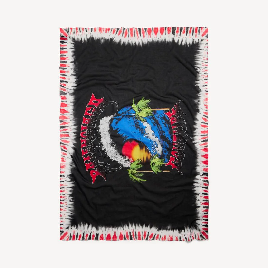 Men's Extreme Tie Dye Pareo in Black/red - 1