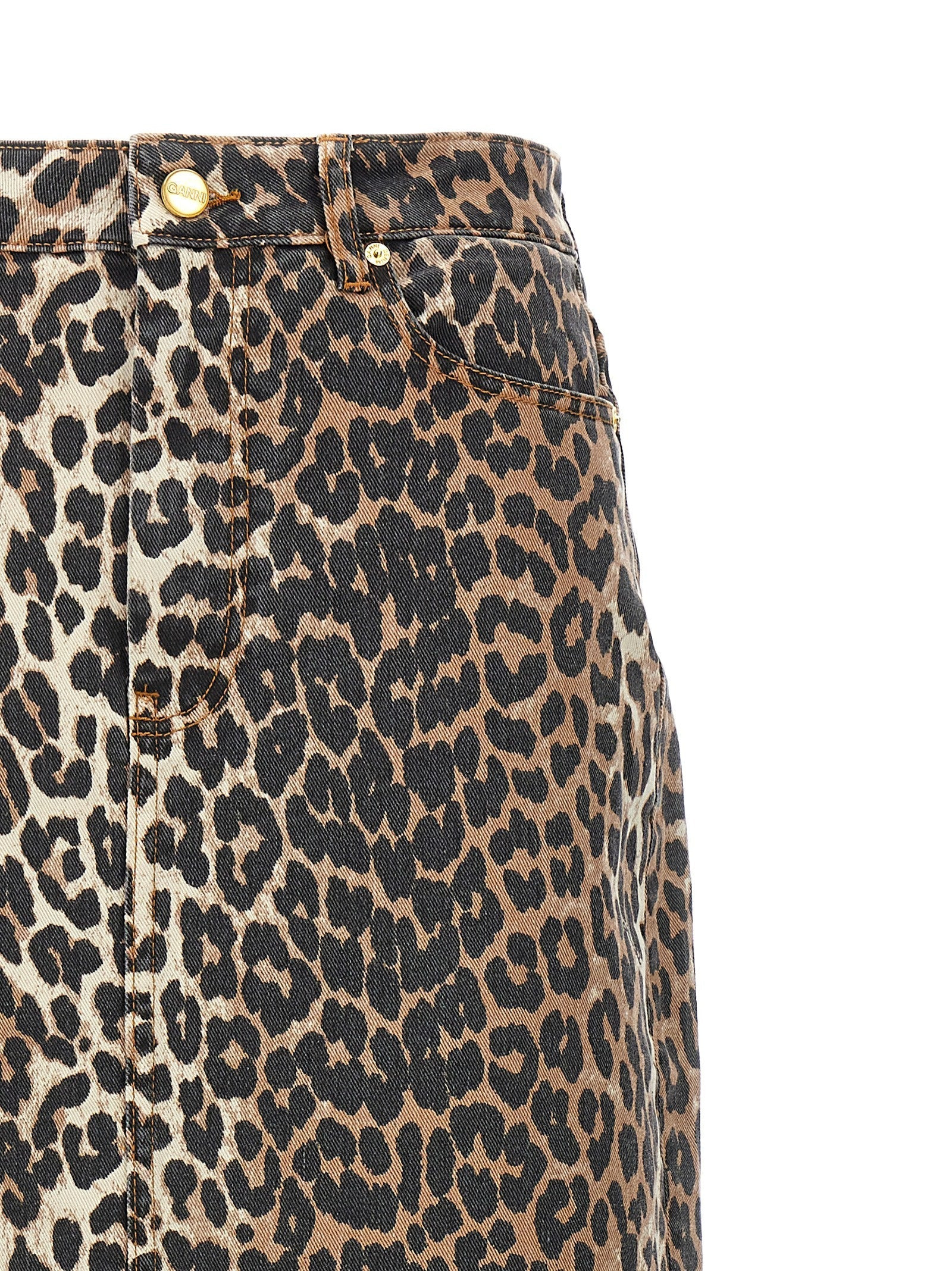 Ganni Women Animal Print Long Skirt - 3