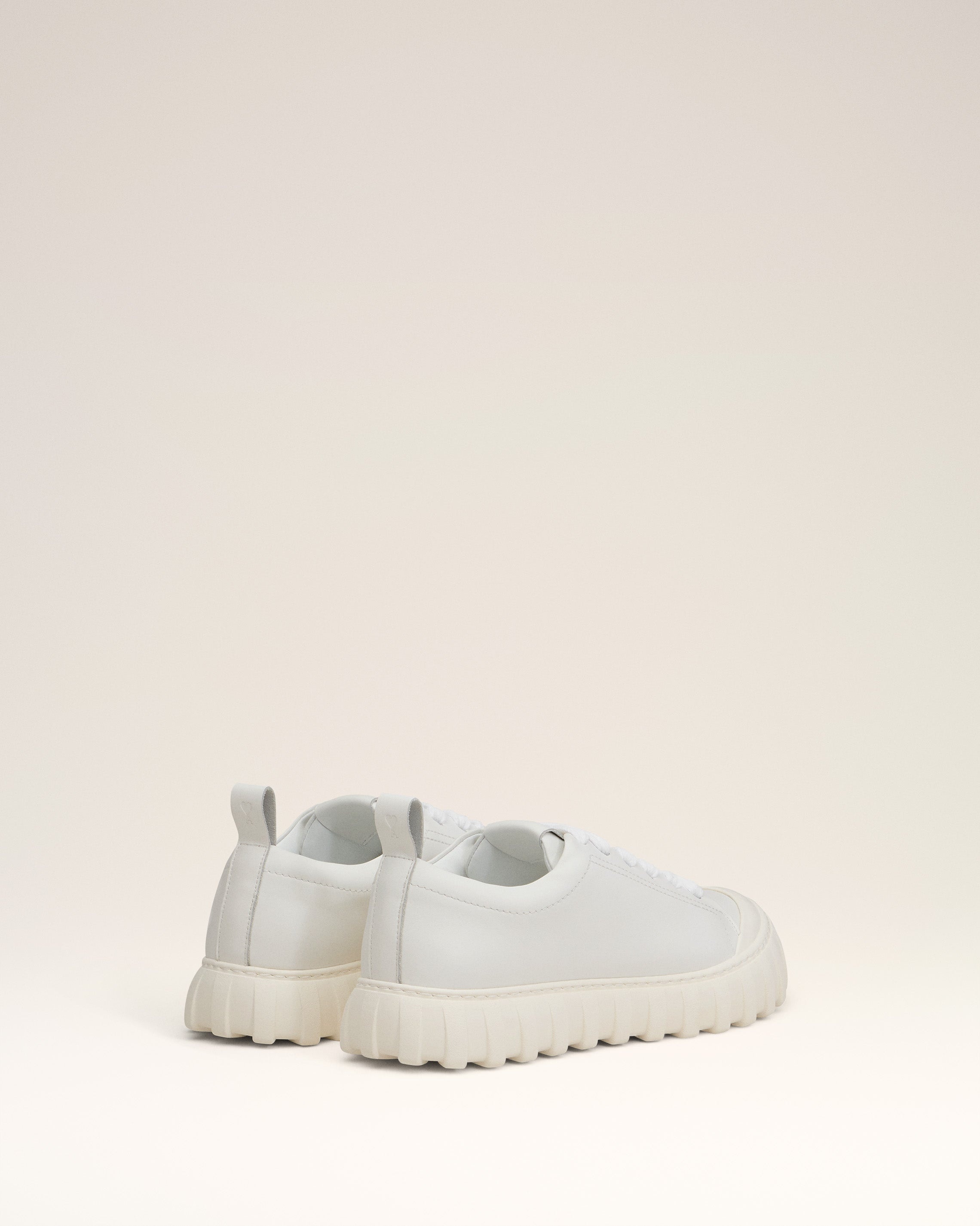 WHITE LEATHER LOW TOP TEMPO SNEAKERS - 4