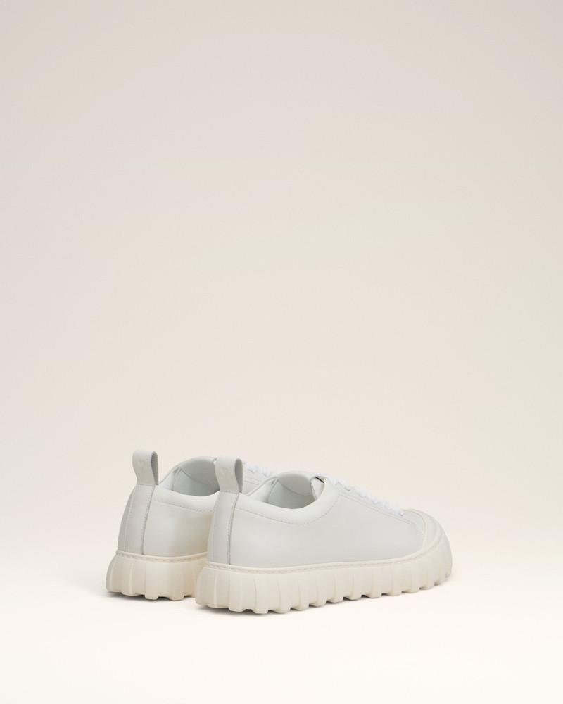 WHITE LEATHER LOW TOP TEMPO SNEAKERS 4