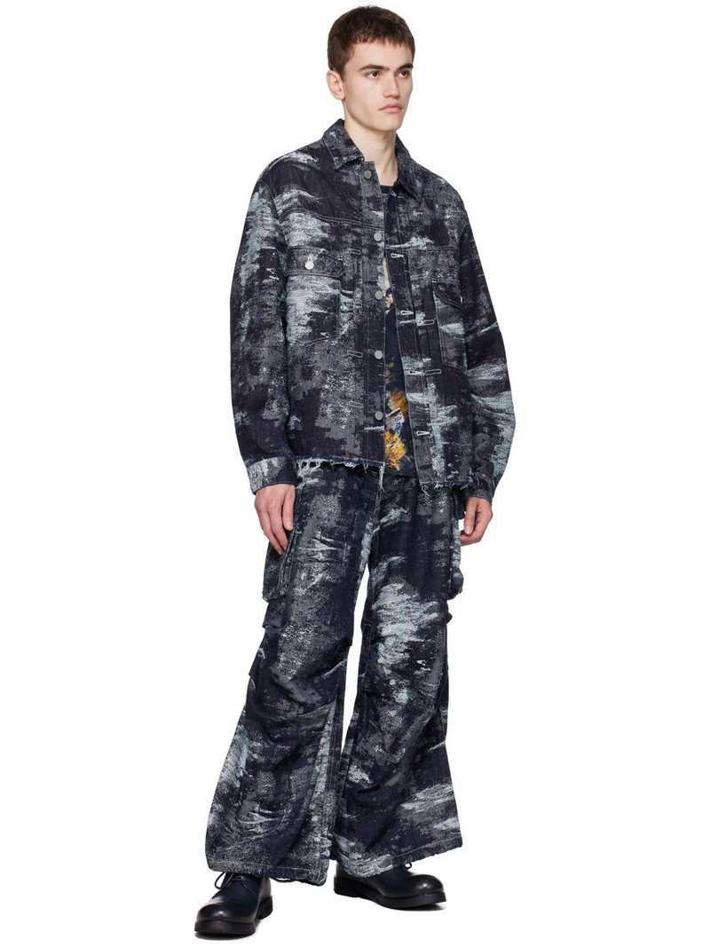 TAAKK Navy Cargo Pocket Jeans outlook