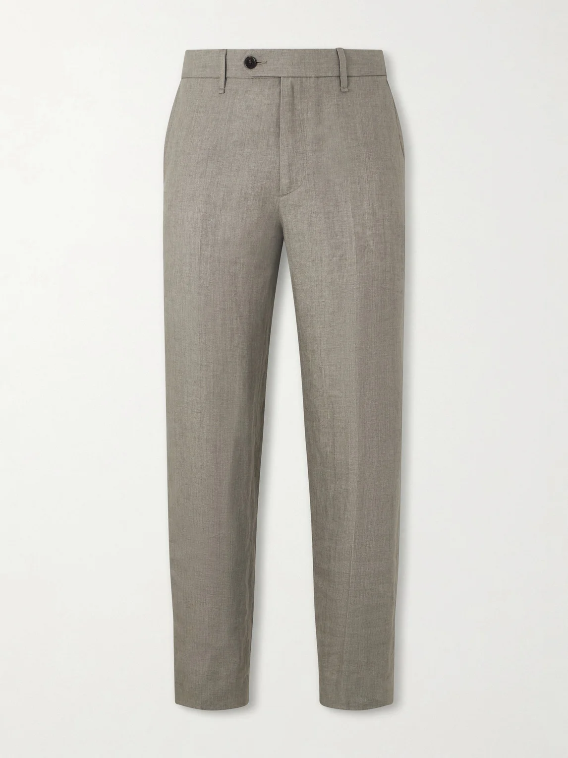 Evan Straight-Leg Pleated Linen Trousers - 1