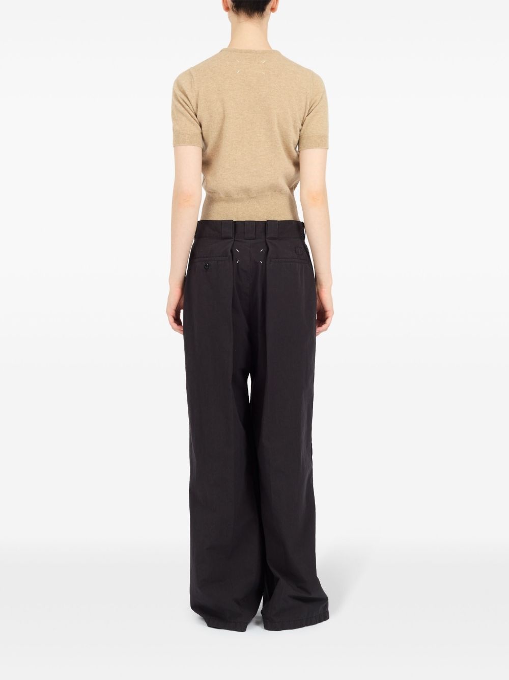 four-stitch logo palazzo trousers - 5