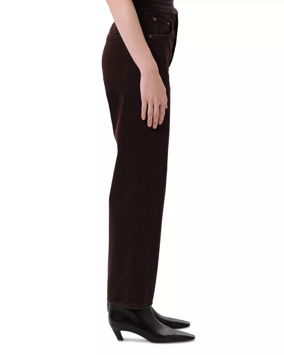 Ren High Rise Wide Leg Ankle Jeans in Sloe Berry - 4