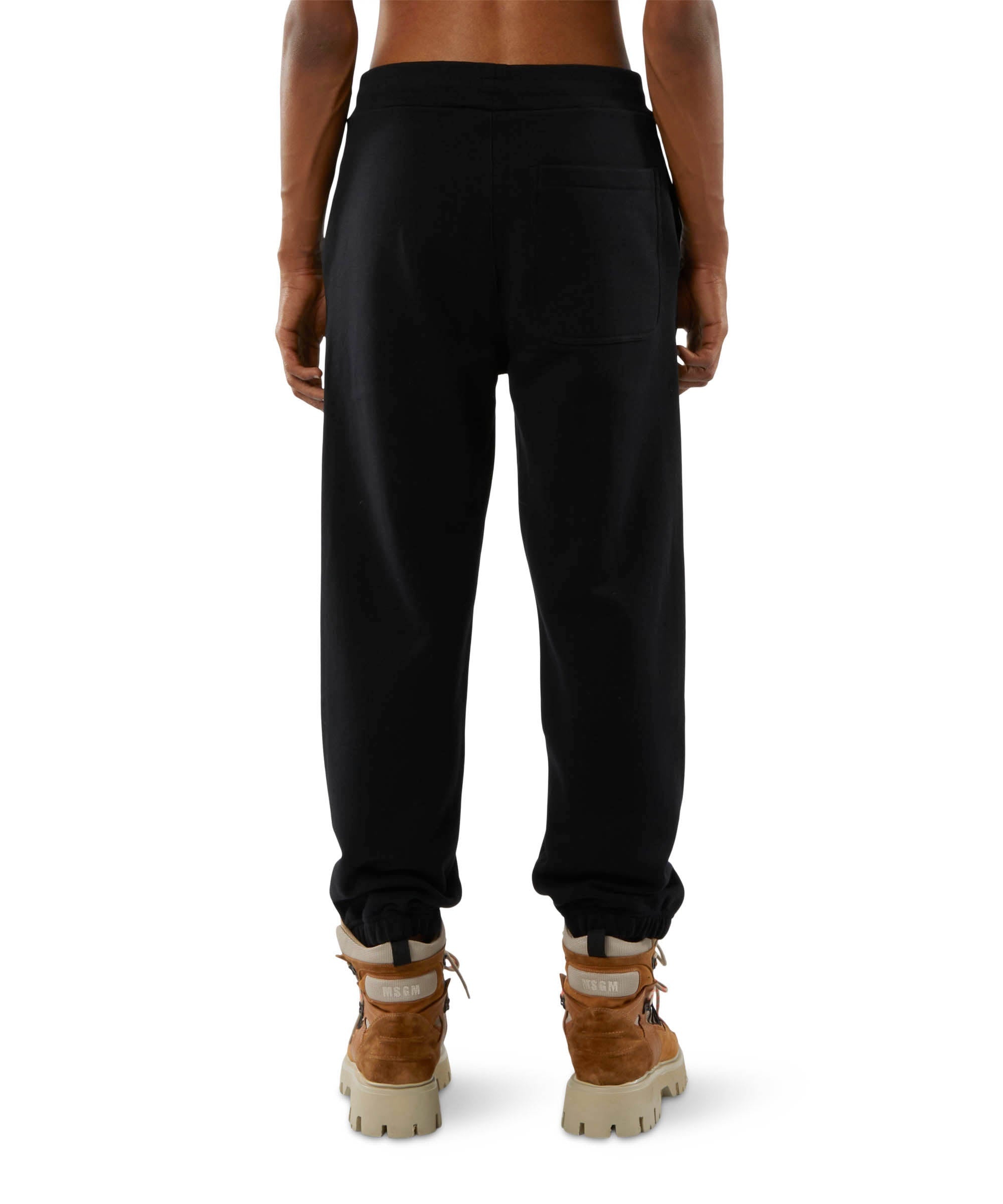 Solid colour cotton track pants - 3