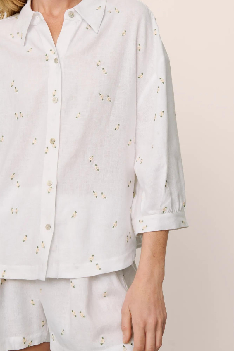 eberjey Linen Blend Relaxed Quarter Sleeve Top outlook