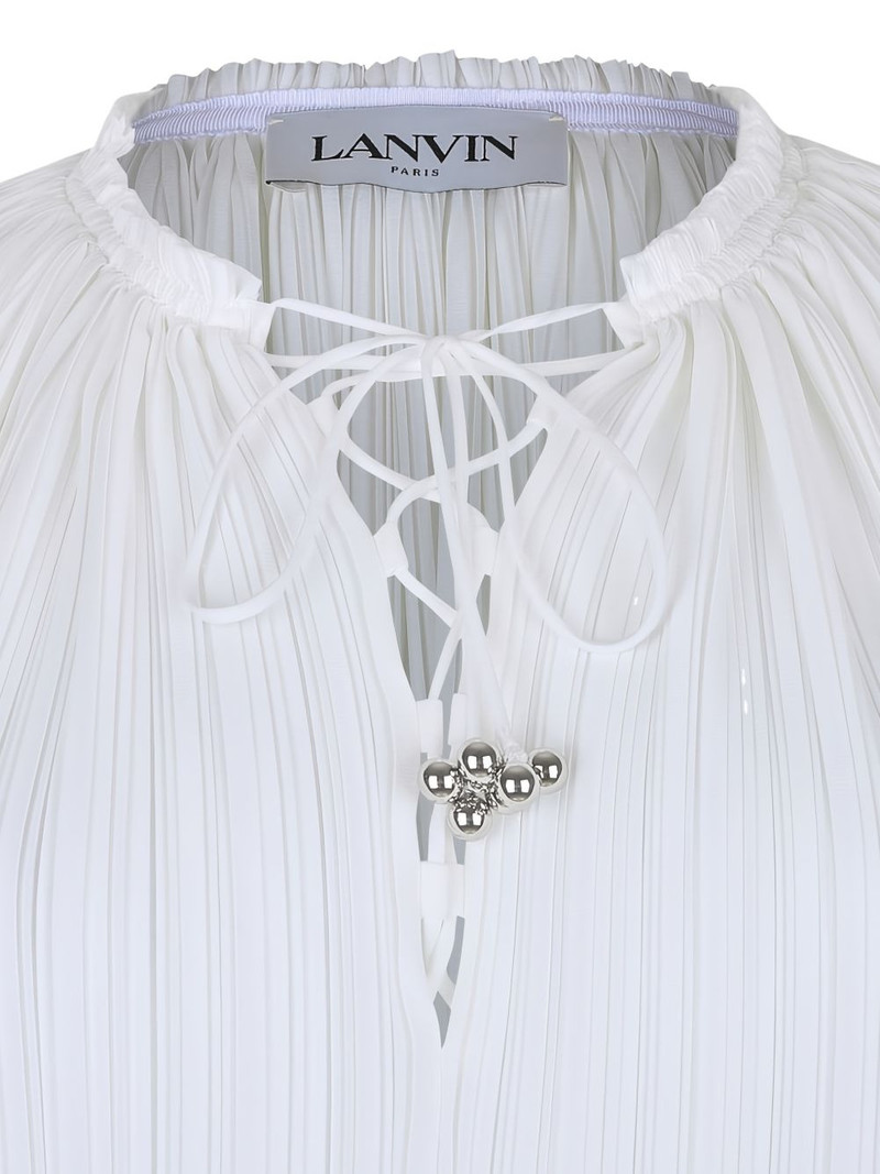 pleated tie neck blouse 3