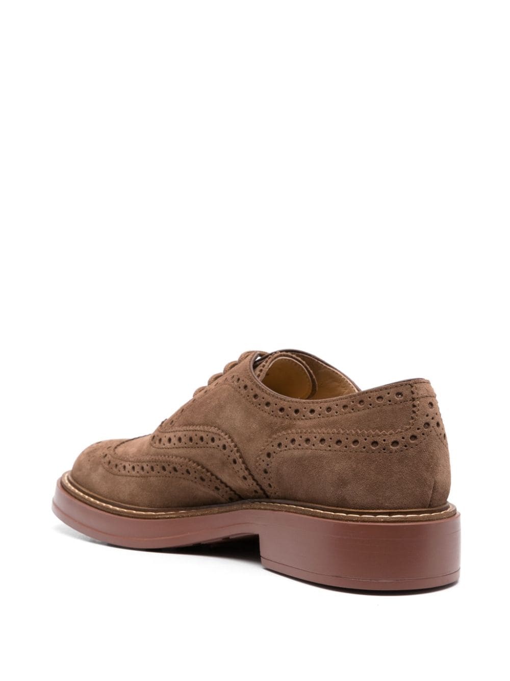 lace-up suede brogues - 3