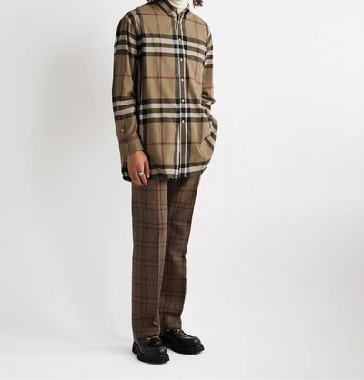 Burberry Button-Down Collar Checked Cotton-Flannel Shirt outlook