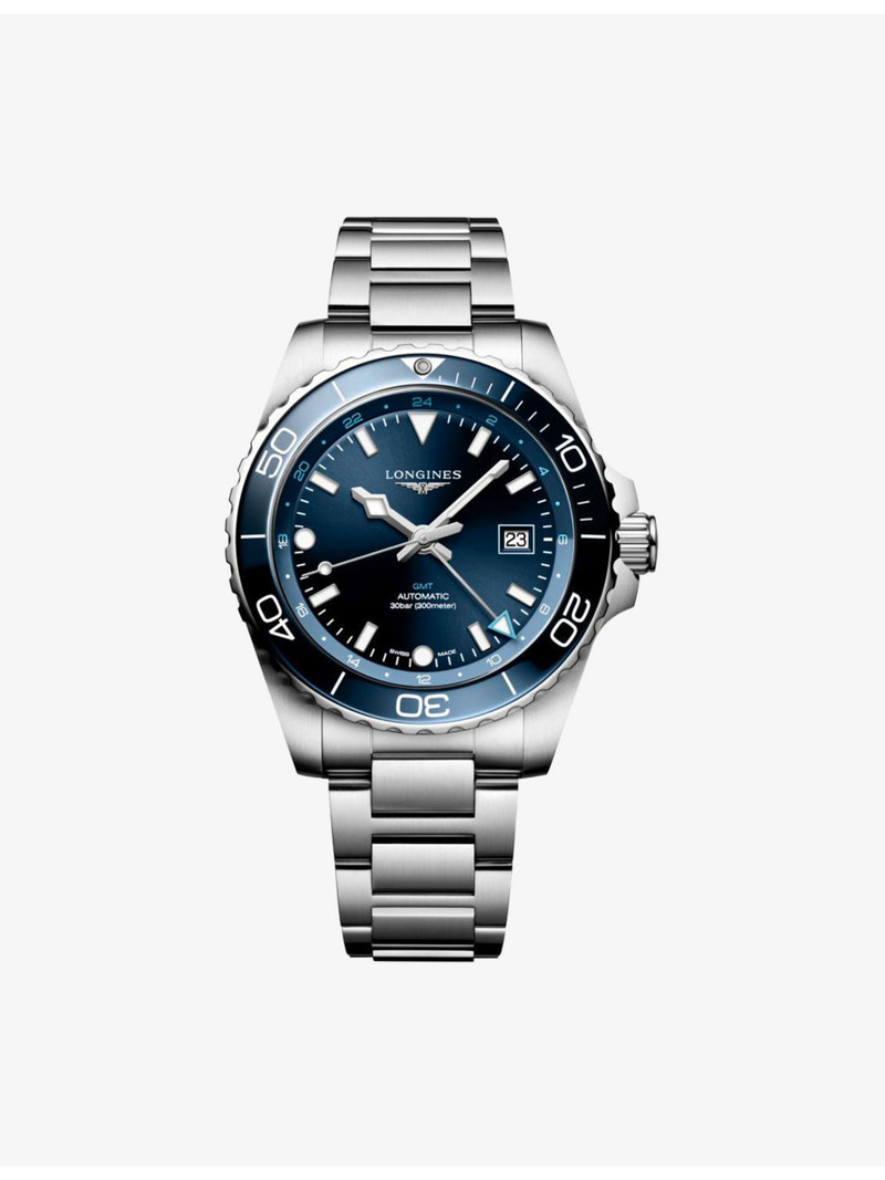 L3.890.4.96.6 HydroConquest GMT Ceramic Bezel Stainless-Steel Automatic Watch 1