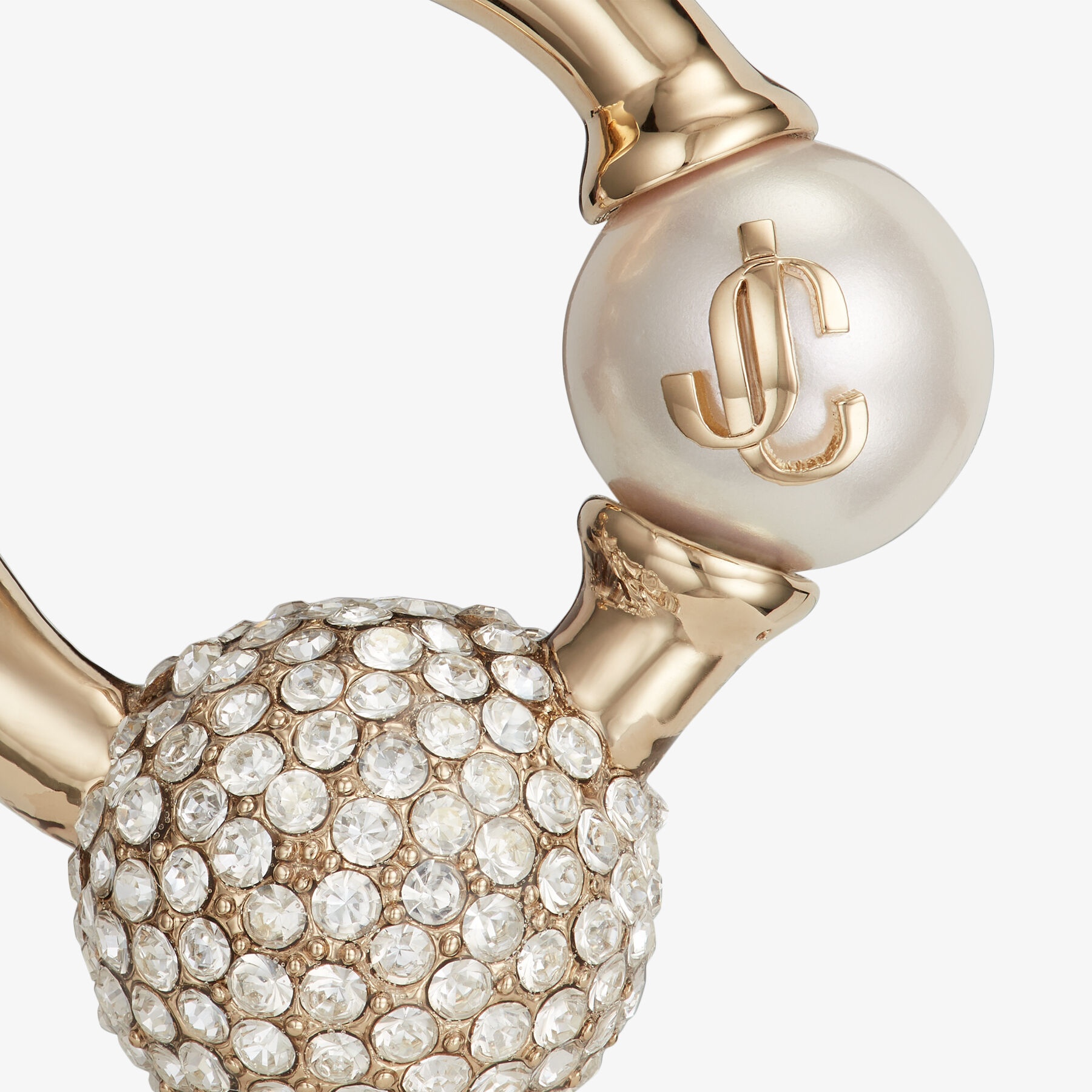 Pearl Crystal Hoops
Gold-Finish Metal Hoop Earrings with Pearls and Crystals - 5
