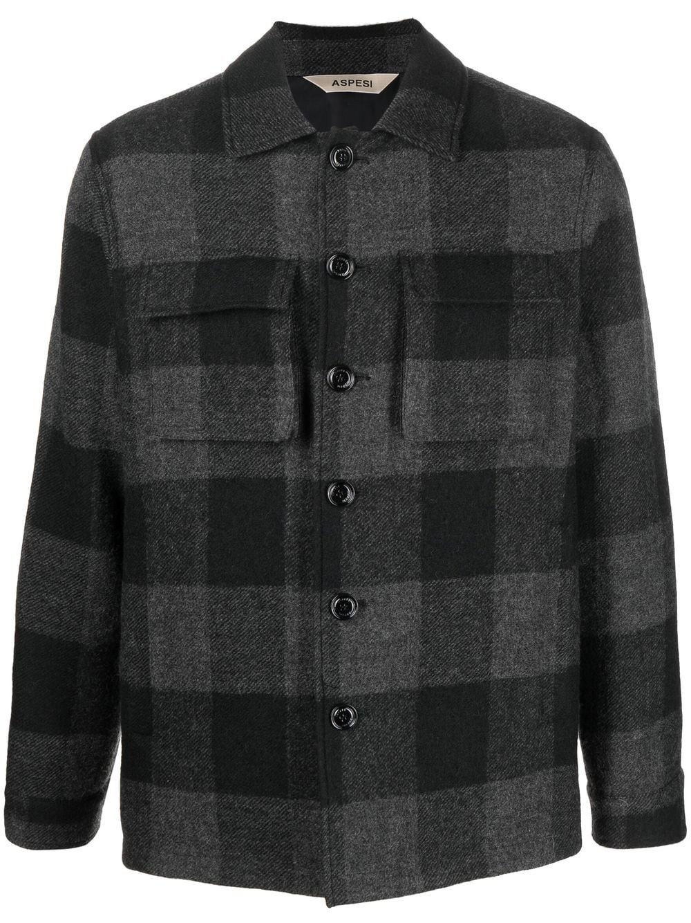 check-pattern shirt jacket - 1